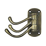 Solid Brass Triple Swivel Hook