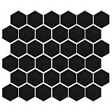 Metro 2" Hex Matte Black Porcelain Mosaic - Per Case of 10 - 9.96 Square Feet