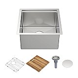Undermount Single Bowl 16 Gauge Brushed Stainless Steel Workstation Sink With Accessories