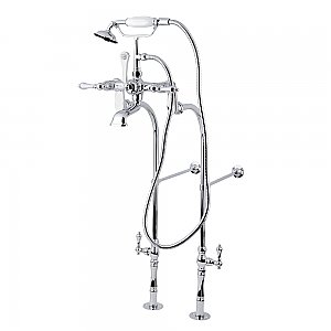 Kingston Brass CCK104T1 Vintage Freestanding Clawfoot Tub Faucet Package with Supply Line, Polished Chrome