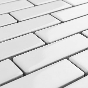 Metro Brick Glossy White Porcelain Mosaic Tile - Per Case of 10 - 9.30 Square Feet