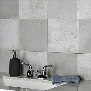 Kings Clay Checker Silver 17-3/4" x 17-3/4" Ceramic Floor/Wall Tile - Sold Per Case of 5 - 11.17 Square Feet Per Case