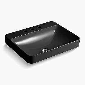 Kohler Vox 23" Rectangle Vessel Bathroom Sink - Black Black