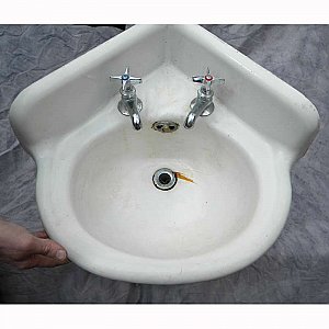 Antique Cast Iron Corner Sink