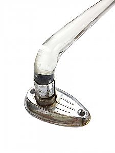 Antique Art Deco Curved Glass & Chrome Towel Bar