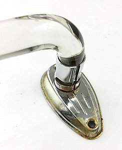 Antique Art Deco Curved Glass & Chrome Towel Bar