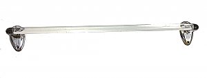 Antique Art Deco Curved Glass & Chrome Towel Bar