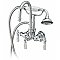 Gooseneck Wall Mount Tub Filler / Faucet with Handshower - 3-3/8" on Center - Multiple Finishes