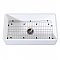 Gourmetier 36" x 18" Farmhouse Kitchen Sink with Strainer and Grid - Matte White/Brushed Stainless Steel