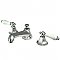 Metropolitan Widespread Lavatory Sink Faucet - Porcelain Lever Handles - Polished Chrome