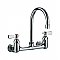 Heavy Duty Wall Mount Utility Faucet with a Gooseneck Swivel Spout and Lever Handles