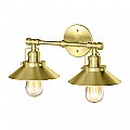 Modern Farmhouse Retro Double Sconce - Bright Brushed Brass