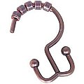 Set of Double Hook Ball Bearing Shower Hooks - Oil Rubbed Bronze