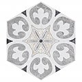 Mazzo Hex Deco Pinwheel 8-1/2" x 9-3/4" Porcelain Floor and Wall Tile - Per Case of 9 - 4.05 Sq. Ft
