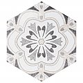Mazzo Hex Deco Ruffle 8-1/2" x 9-3/4" Porcelain Floor and Wall Tile - Per Case of 9 - 4.05 Sq. Ft