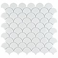 Expressions Scalloped White Glass Mosaic Tile - Per Sheet - .96 Sq. Ft. Per Sheet