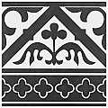 Majestic Orleans Cenefa Black 9-3/4 "x 9-3/4" Porcelain Tile - Per Piece - .68 Sq. Ft.
