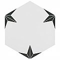 Stella Hex Nero 8-5/8"x 9-7/4" Ceramic Tile - Per Case of 25 Pieces - 11.50 Sq. Ft.