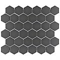 Gotham 2" Hex Unglazed Porcelain Tile - Black - Per Case of 10 Sheets - 9.96 Square Feet