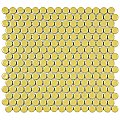 Hudson Penny Round 3/4" Glazed Porcelain Mosaic Tile - Vintage Yellow - Per Case of 10 - 10.74 Square Feet