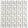 Spiral Matte Wht/Glossy Wht Dot 12-5/8" x 12-5/8" Porcelain Mosaic Tile -10 Tiles Per Case -11.3 Sq. Ft.