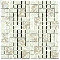 University Bone 11-3/4" x 11-3/4" Porcelain Mosaic Tile - 10 Tiles Per Case - 9.8 Sq. Ft.