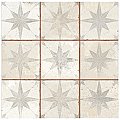 Harmonia Kings Star White 13" x 13" Ceramic Floor/Wall Tile - 10 Tiles Per Case - 12.0 Sq. Ft.