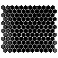 Hudson Hex 1" Glossy Black Porcelain Mosaic Tile - Per Case of 10 Sheets - 11.20 Sq. Ft. Per Case