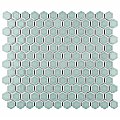 Tribeca 1" Hex Glossy Gray Mist Porcelain Mosaic Tile - Sold Per Case of 10 Sheets - 8.65 Square Feet Per Case