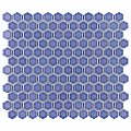 Tribeca 1" Hex Glossy Periwinkle Blue Porcelain Mosaic Tile - Sold Per Case of 10 Sheets - 8.65 Square Feet Per Case