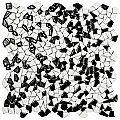 Jazz Black and White 11-1/4" x 11-1/4" Ceramic Mosaic Tile - Sold by the individual piece