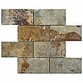 Crag Subway Sunset 11-3/4" x 11-3/4" Slate Mosaic Tile - Sold Per Tile - 0.96 Square Feet