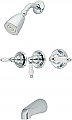 Tub and Shower Faucet Valves and Trim Kit with Porcelain Lever Handles - Polished Chrome