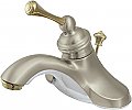 Kingston Brass 4 in. Centerset Bathroom Faucet - Brushed Nickel / Polished Brass