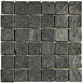 Crag Quad Black Quartzite 12" x 12" Natural Stone Mosaic Tile - Sold Per Tile - 1.0 Square Feet