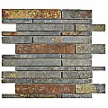 Crag Grand Piano Sunset Slate 12" x 12" Natural Stone Mosaic Tile - Sold Per Case of 5 - 5.11 Square Feet