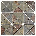 Crag TriSquare Sunset Slate 12" x 12" Natural Stone Mosaic Tile - Sold Per Case of 5 - 5.11 Square Feet