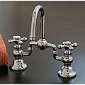Adjustable 6" to 8" Gooseneck Bridge Sink Faucet -  Metal Cross Handles - Multiple Finishes Available