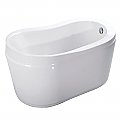 Aqua Eden 52-Inch Acrylic Freestanding Tub with Drain and Integrated Seat, White