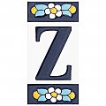 Sevillano Flora Address Letter Z 2-1/8" x 4-3/8" Ceramic Wall Tile - Sold by the individual piece