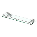 Tempered Glass Shelf with Railing - Polished Chrome