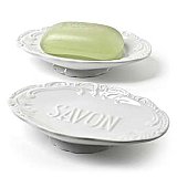 Savon Floral White Ceramic Soap Dish