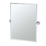 Cafe Large Frameless Rectangular Mirror - Chrome