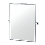 Waterline Solid Brass 32-1/2" Framed Rectangle Mirror - Chrome