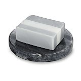 Round Gray Carrara Marble Soap Dish