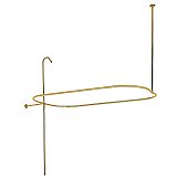 Solid Brass Shower Enclosure - Rectangular with Riser - Polished Brass