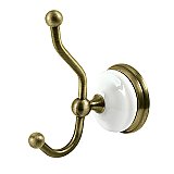 Victorian Porcelain and Antique Brass Robe or Towel Hook
