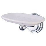 Milano Collection Porcelain and Metal Wall Mounted Soap Dish - Polished Chrome