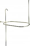 Solid Brass Shower Enclosure - Oval with Riser - Polished Brass