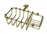 Riser Mount Soap & Sponge Holder for Clawfoot Bathtub - Polished Brass